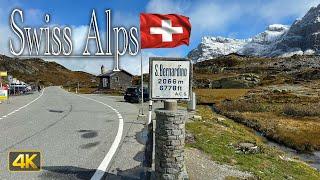 Driving the San Bernardino Pass in the Swiss Alps, Switzerland 