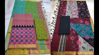 Pure Handloom Printed Cotton Dress Materials || Unstitched Dress Material Online