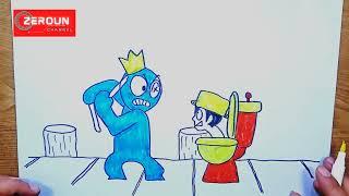 Menggambar dan Mewarnai Skibidi Toilet VS Blue Rainbow Friends #skibiditoilet #rainbowfriends