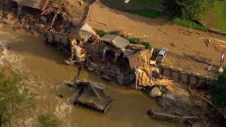 North Carolina storm damage aerials: Chimney Rock