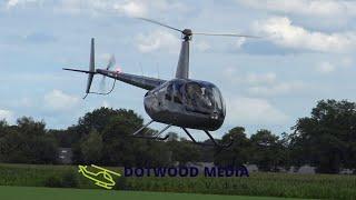 Dutch Heliday 2023 - Take-off PH-HGB Robinson Helicopter R44 RAVEN 2 (HeliAir) - Heliport Stroe