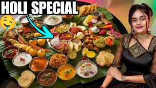 Holi Special 8 Different types of dishes: A Rainbow of Traditional Dishes on One Plate! ️#holi