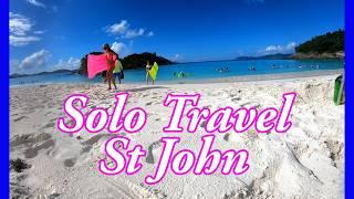 SOLO FEMALE TRAVEL / Trip to St John, USVI - A Beautiful Day at Trunk Bay / Snorkeling & Scenery