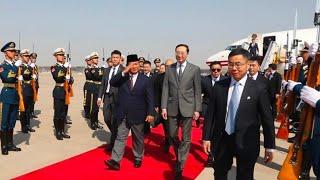 Momen Menteri Pertahanan Prabowo Subianto  Tiba di Beijing, China