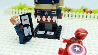 Lego Captain America Brick Building Brickheadz 41589 Funny Animation