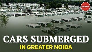 Cars Submerged Near Noida As Water Level Of Hindon River Rises Amid Rains