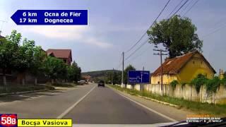 Driving in Romania. DN 58B:  Reşiţa - Bocşa Română. (Timelapse 2x - Real sound)