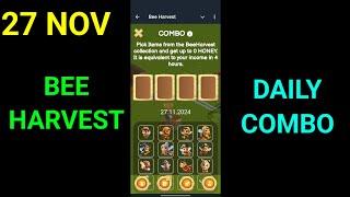 Bee Harvest Daily Combo | 27 November Bee Harvest Daily Combo | Bee Harvest combo | Bee Harvest