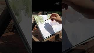 "Painting a Tractor in Kalaignar Park | Relaxing Watercolor Plein Air Art "