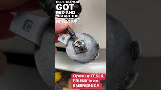 How 2 Open FRUNK w/ 9 Volt Battery on #tesla 3 or Y #tsla Front Trunk