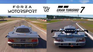 Forza Motorsport vs Gran Turismo 7 - 1998 Mercedes-Benz CLK GTR LM - FM8 vs GT7 Comparison