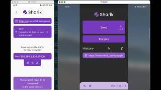 Sharik: share text url between two devices