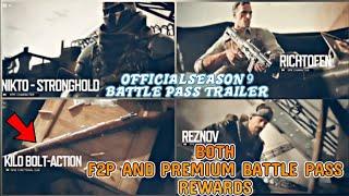 "NEW" SEASON 9 FREE AND PREMIUM BATTLE PASS REWARDS | SEASON 9 OFFICIAL BATTLE PASS TRAILER