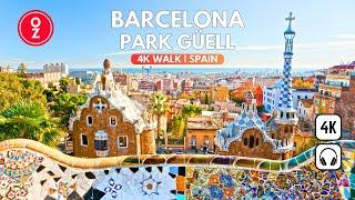 Barcelona Parc Güell Walking Tour | The Park of the Arts designed by Gaudí - Spain  [4k 60fps]