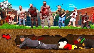 Franklin & Shin Chan & Chop Hiding Underground to Escape From Zombie Apocalypse in Gta 5 in Telugu