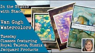 In the Studio with Stacey where Fine Art and Papercrafting come together. VanGogh Watercolor Class 3