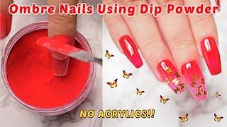 Dip Powder Nails  Encapsulated Butterfly Ombre Nail Art | Neo Trix