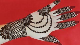 Simple mehndi design for back hand|| lovely new jewellery mehndi design||raveena's mehndi