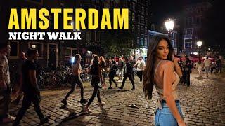 Friday Midnight in Amsterdam 4K Night Walking Tour 2024