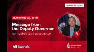 November 4 - Deputy Governor's Hurricane Warning Update