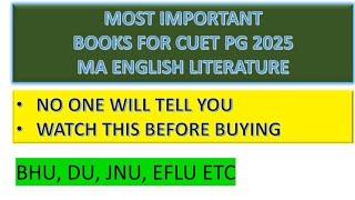 Most Important books for CUET PG MA English Best books 2025 #viralvideo #youtube