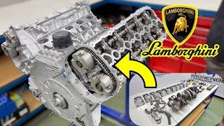 REBUILDING A LAMBORGHINI V10 ENGINE IN 10 MIN!