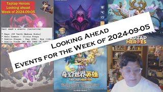 TapTap Heroes - Looking Ahead, Events for the Week of 2024-09-02