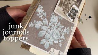 How to create Easy vintage TOPPERS for your junk journal with a tea packaging | craft along