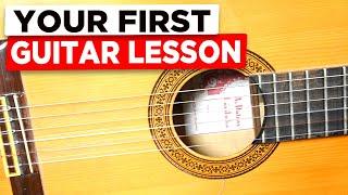 SUPER EASY FIRST Guitar Lesson - Learn to play guitar!