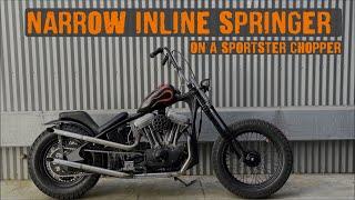 NARROW INLINE SPRINGER ON A SPORTSTER CHOPPER