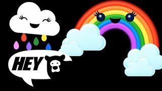 Hey Bear Sensory - Rainbow Summertime - High Contrast Animation with Fun Music!