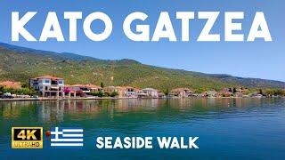 Kato Gatzea Pelion Greece 4K Summer Morning Walk - Relaxing Seaside Cafes & Restaurants Walking Tour