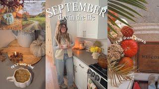 FALL Day In My Life | BEST Fall Chai Recipe, Grocery Shop & Haul + Finishing Front Porch 