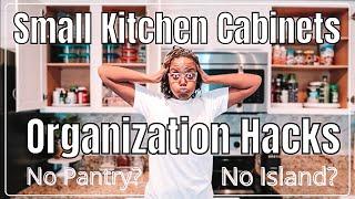 How to Organize Small Kitchen Cabinets 2020 / Organization Small Kitchen Hacks /No Pantry Ideas 2020