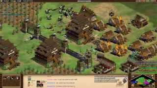 Aoe2 HD: 4v4 Arena (Mongols, Defending Against Pressure)