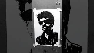 Superstar Rajinikanth stencil portrait by Sriram