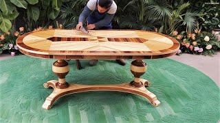 Young Carpenter Creates Amazing Dining Table From Recycled Wood