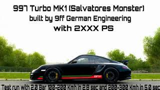 2000 PS Porsche 997 Turbo built by 9ff German Engineering acceleration & sound