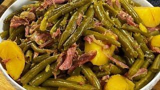 How To Cook Southern Green Beans with Potatoes|  Easy Thanksgiving Side #cooking