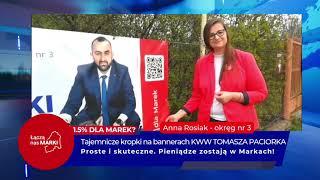 Tajemnicze kropki na bannerach KWW Tomasz Paciorek.