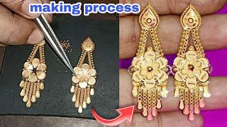 You Will Be Amazed After Watching This | 916 Hole mark Pure Gold Earing | gold jewellery making