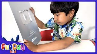 SILVER PLAY BUTTON! - YouTube 100k Creator Award Unboxing! - @FunDayKid