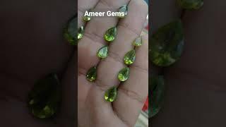 Top quality peridot stone || natural peridot pear shape  || Ameer Gems || call +91 9739180818