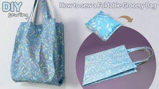 DIY 접이식 장바구니 만들기 | 접이식 에코백 만들기 | DIY Foldable Market Bag | How to make a Reusable Grocery Bag