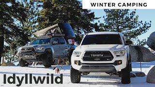 Camping in FREEZING TEMPERATURES | Idyllwild Tacoma Overland