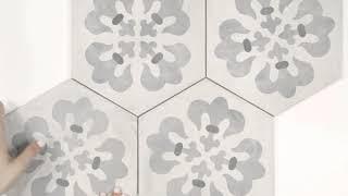 Encaustic Look Tile - EF8H21 Marca Lily Hex 250mm x 216mm Matte Finish