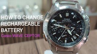 HOW TO CHANGE RECHARGEABLE BATTERY CASIO WAVE CEPTOR | MVQ-M410