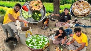 Palak paneer with tandoori 🫓 roti lwith salad l tasty  yum 