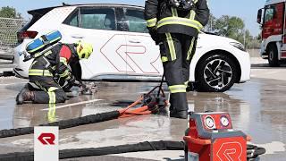 RFC Battery extinguishing system: Safe extinguishing of e-car battery fires - Rosenbauer