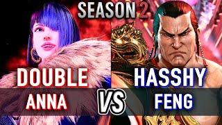 T8  DOUBLE (Anna) vs HASSHY (Feng)  Tekken 8 (SEASON 2) High Level Gameplay